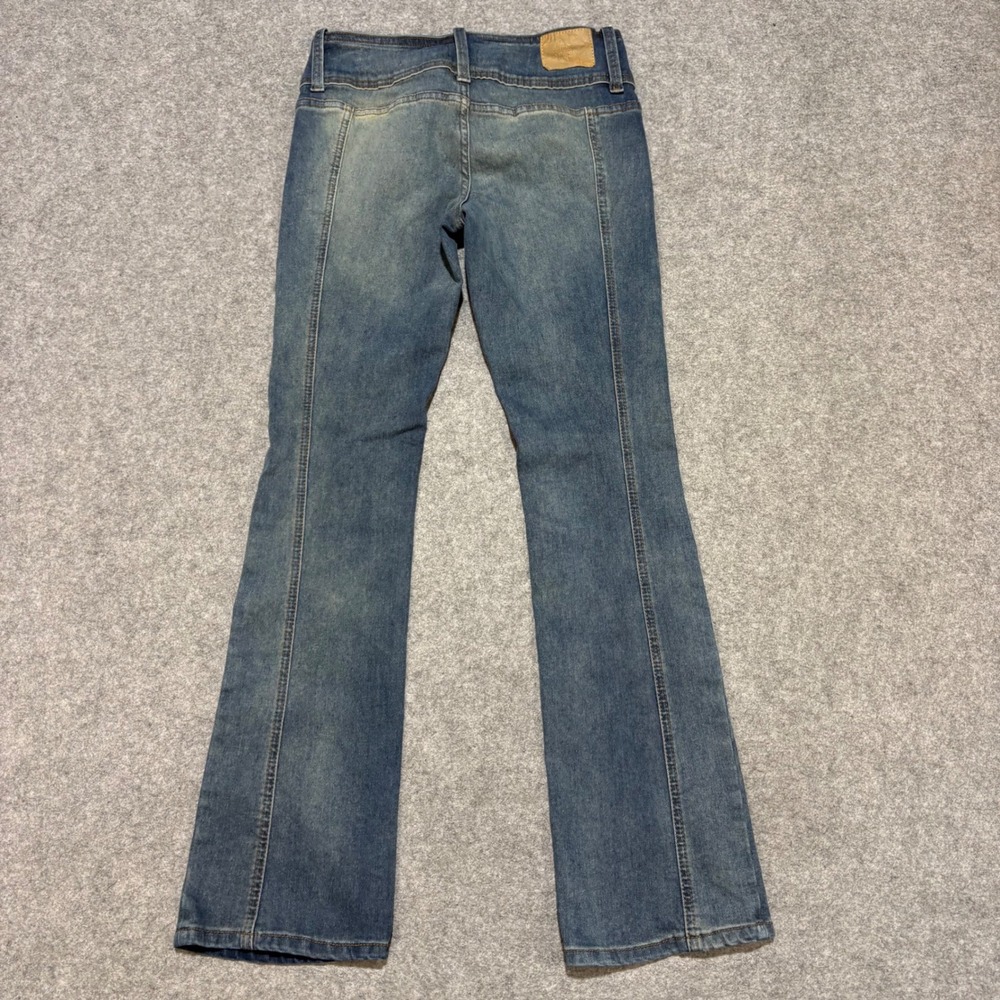 Simple Society Flare Leg Jeans Medium Wash Seam Detail Triple Button Size 3/26